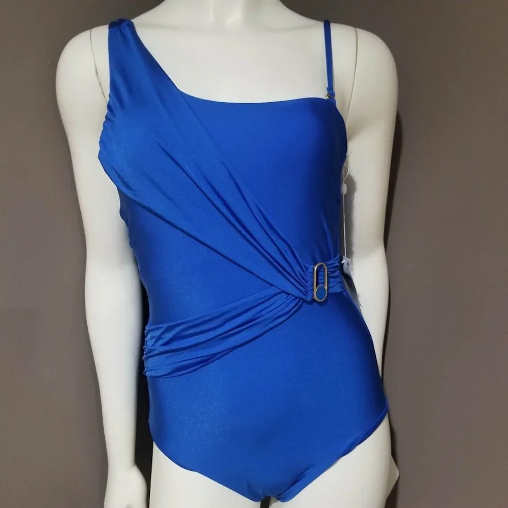 Trina Turk Swim Monaco Solids One Shoulder One Piece Size 4 - Picture 2 of 11